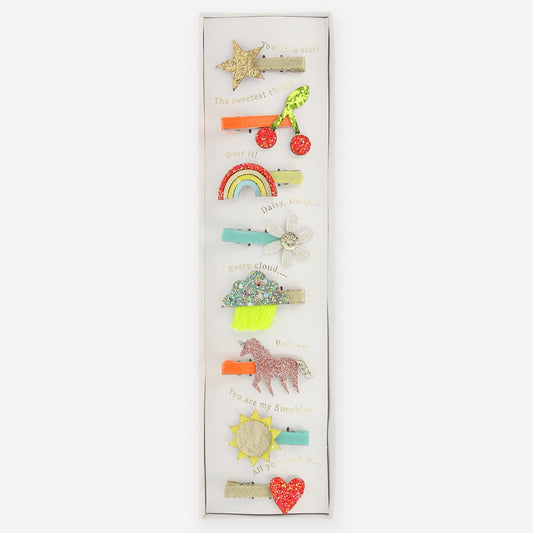 Glitter Icon Hair Clips