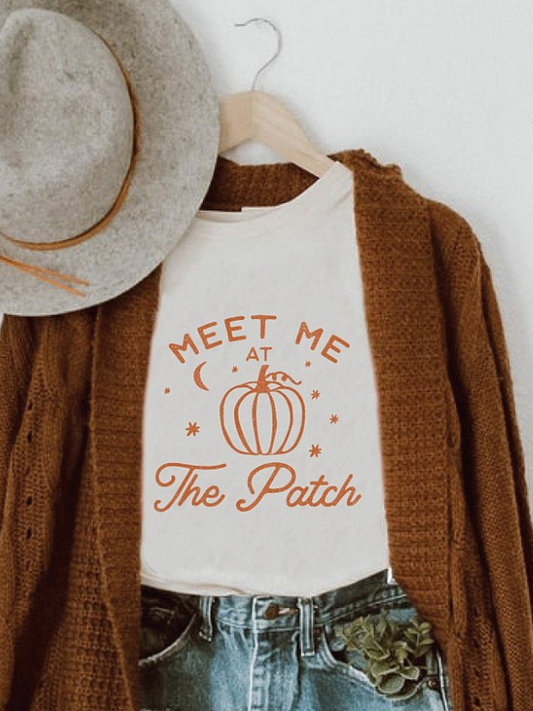 Meet Me At The Patch Women's Graphic Tee, Vintage White