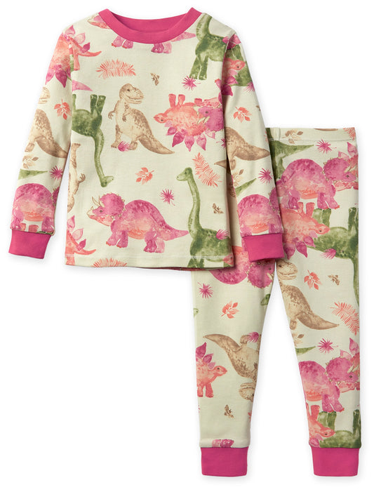 Organic 2-Piece Pajama Set, Mega Dino Honeydew