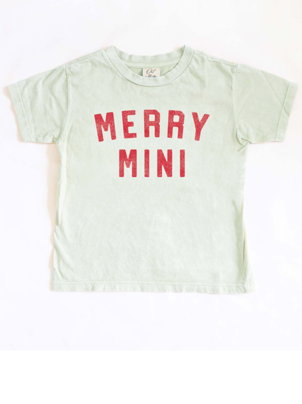 Merry Mini Toddler Washed Graphic Tee, Sage