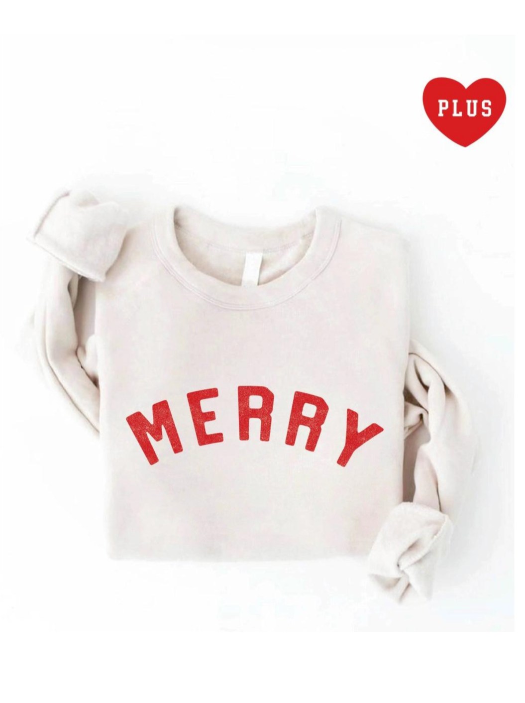 Merry Women's Graphic Fleece Sweatshirt, Heather Dust