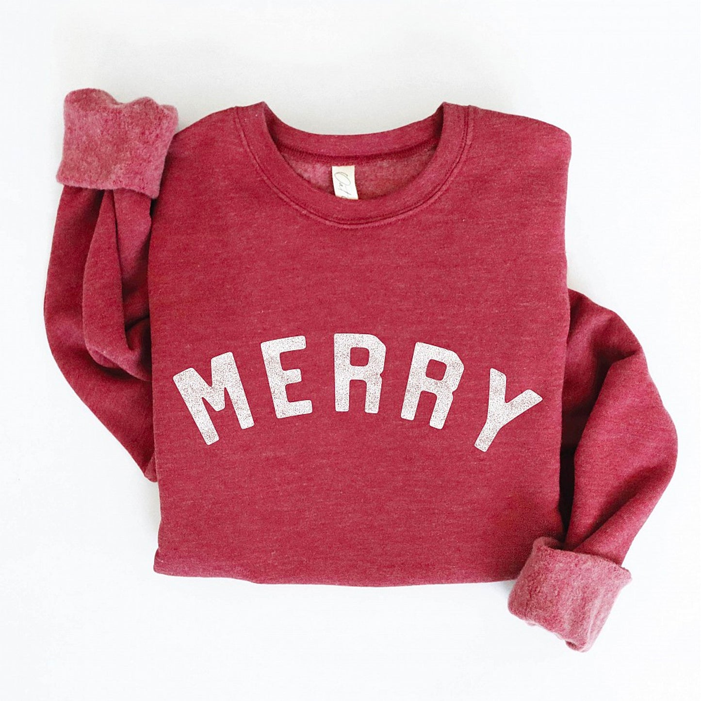 Merry Women's Graphic Fleece Sweatshirt, Maroon