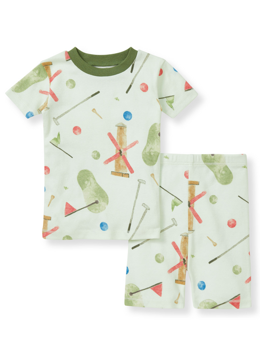 Organic Tee & Short Pajama Set, Mini Golf
