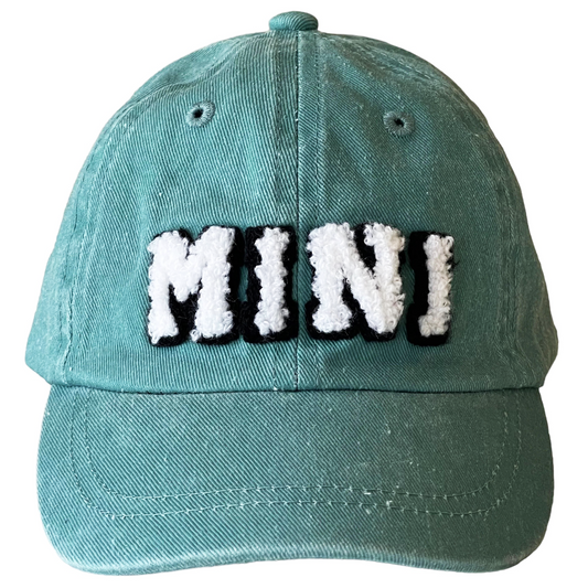 MINI Kids Baseball Hat, Vintage Wash Caribbean Green