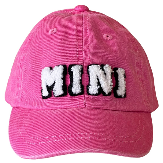 MINI Kids Baseball Hat, Vintage Wash Watermelon Pink