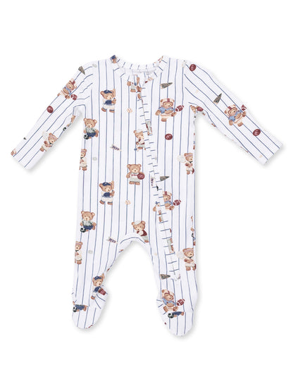 2-Way Zip Footie, Mixed Sports Bears