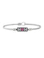 Crystal Pave Mom Bangle Bracelet, Silver