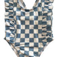 Blueberry Muffin Checkerboard / Monaco Swimsuit / UPF 50+