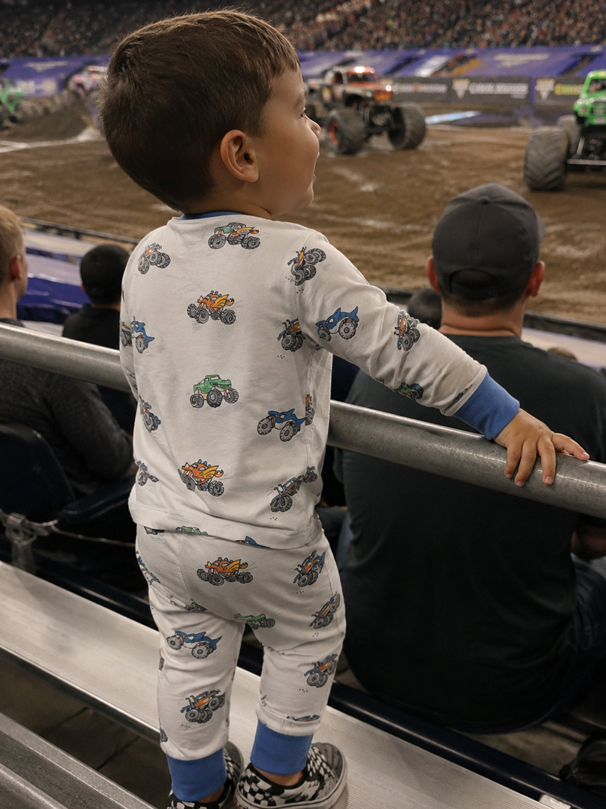 Long Sleeve Loungewear Set, Monster Trucks