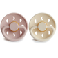 Moon Natural Rubber Pacifier 2-Pack, Cream/Blush
