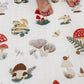 Mushroom Muslin Crib Sheet