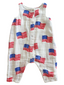 Muslin Sleeveless Romper, American Flag