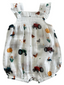 Muslin Smocked Overall Shortie, Tractors