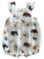 Muslin Smocked Overall Shortie, Tractors