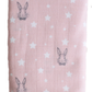 Muslin Swaddle, Bunny Star Pink