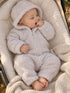 Chenille Hooded Romper, Natural
