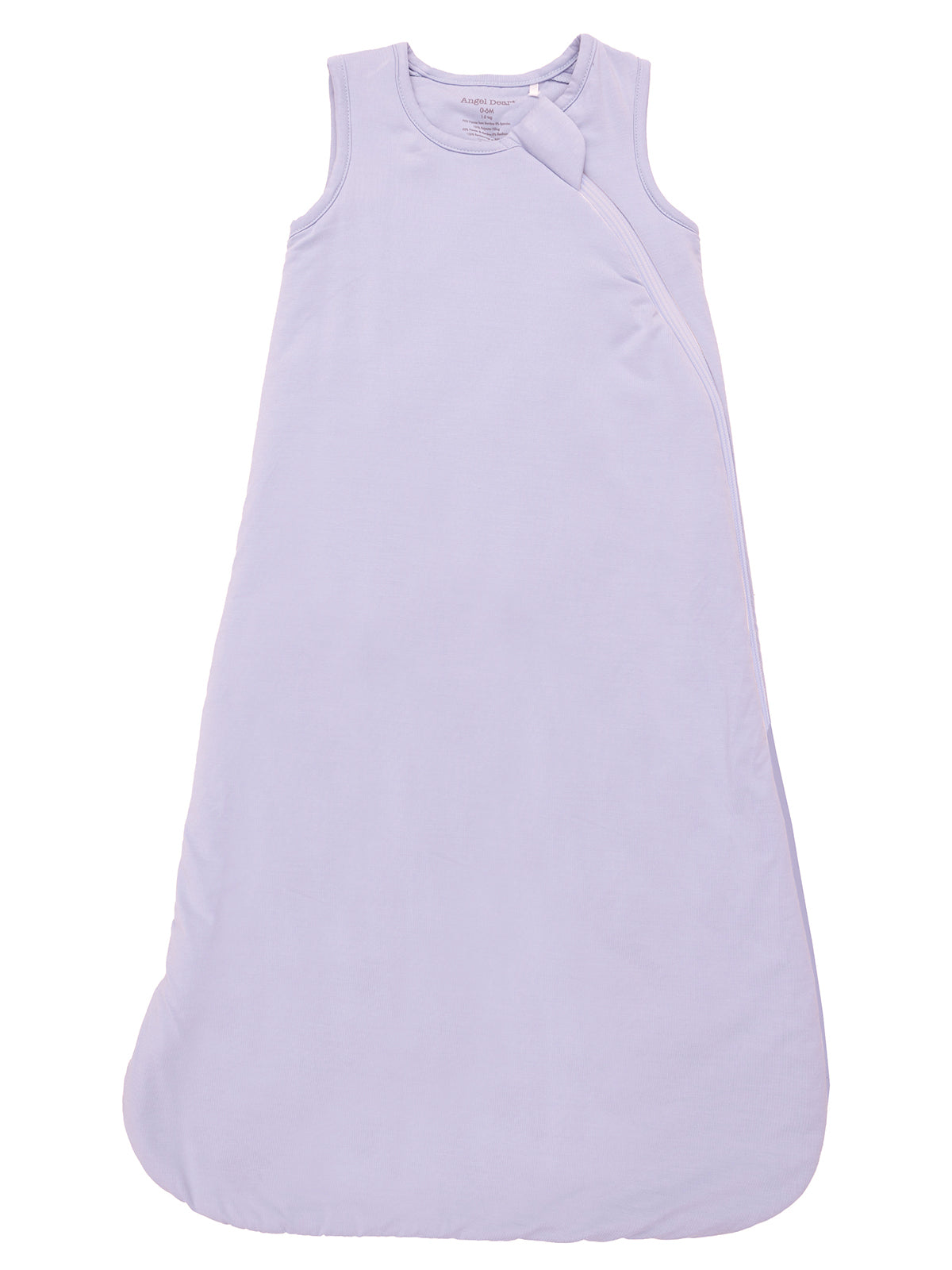 Light purple baby sleep sack with shoulder snaps, designed for comfort and safety during sleep.