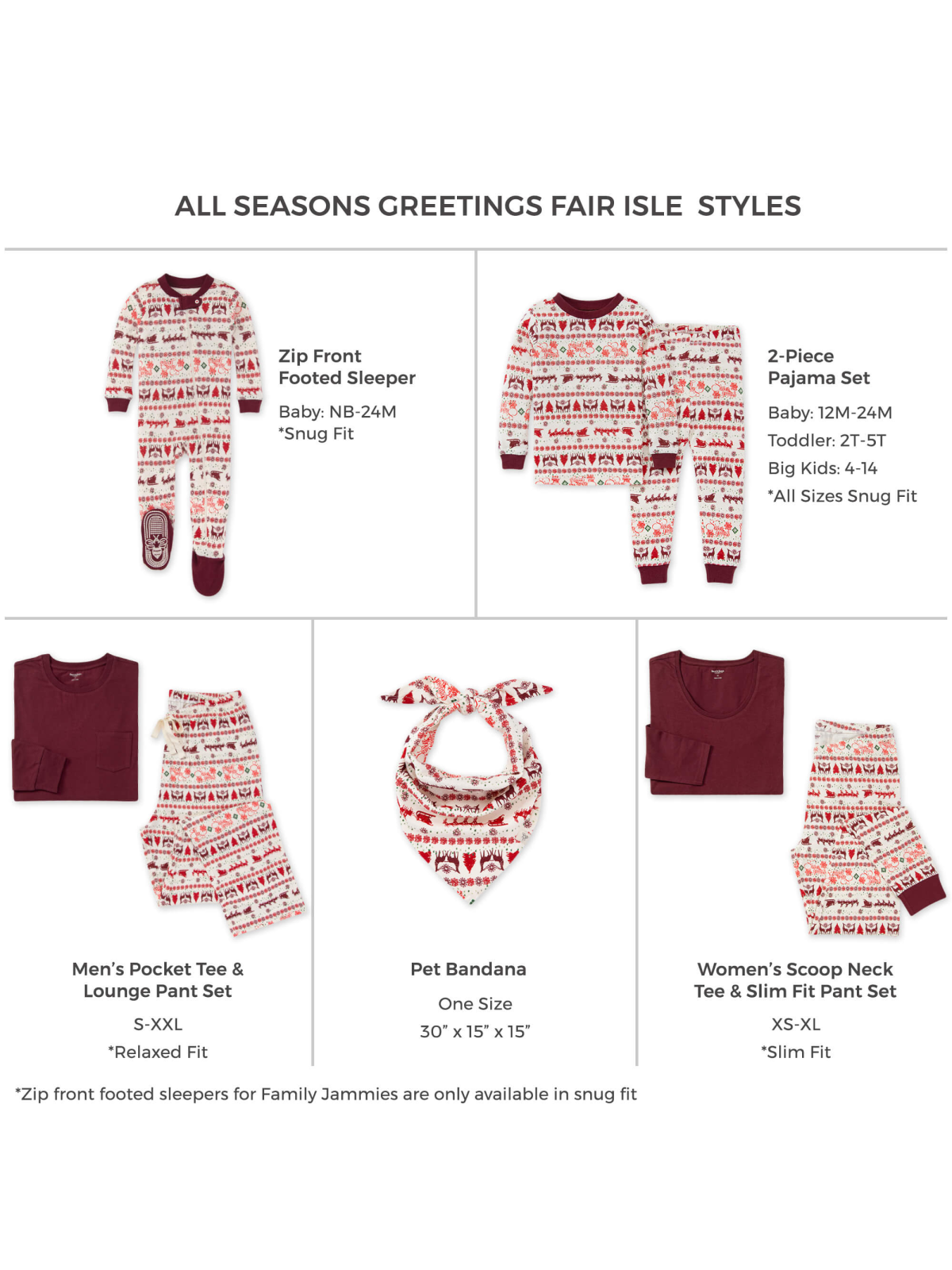 Organic 2-Piece Pajama Set, Seasons Greetings Fair Isle