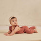 Organic Pointelle Knit Overalls, Berry