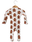 Organic Waffle Basic Zip Footie, Gingerbread Man