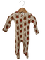 Organic Waffle Basic Zip Footie, Reindeer