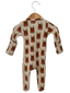 Organic Waffle Basic Zip Footie, Reindeer