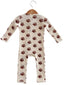 Organic Waffle Basic Zip Romper, Bear Paw