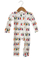 Organic Waffle Basic Zip Romper, Christmas Lights