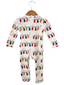 Organic Waffle Basic Zip Romper, Christmas Lights