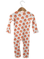 Organic Waffle Basic Zip Romper, Jack-O-Lantern