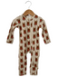 Organic Waffle Basic Zip Romper, Reindeer