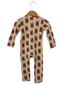 Organic Waffle Basic Zip Romper, Reindeer