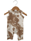 Organic Waffle Easy Romper, Almond Tie Dye