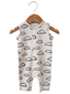 Organic Waffle Easy Romper, Cloud