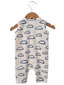 Organic Waffle Easy Romper, Cloud