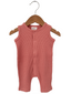 Organic Waffle Easy Romper, Dusty Rose