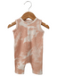 Organic Waffle Easy Romper, Pink Lemonade Tie Dye