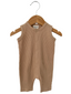 Organic Waffle Easy Romper, Tan