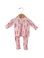 Organic Waffle Kimono & Pant Set, Pink Candy Cane