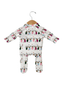 Organic Waffle Kimono & Pant Set, Pink Christmas Lights