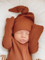 Organic Waffle Knot Beanie, Caramel