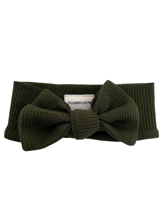 Organic Waffle Knot Bow, Forest