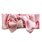 Organic Waffle Knot Bow, Pink Candy Cane