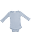 Organic Waffle Long Sleeve Bodysuit, Baby Blue