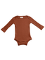 Organic Waffle Long Sleeve Bodysuit, Caramel