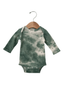 Organic Waffle Long Sleeve Bodysuit, Matcha Tie Dye