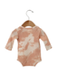 Organic Waffle Long Sleeve Bodysuit, Pink Lemonade Tie Dye