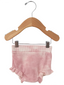 Organic Waffle Ruffle Bloomer, Ballet Pink Tie Dye