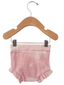 Organic Waffle Ruffle Bloomer, Ballet Pink Tie Dye