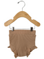 Organic Waffle Ruffle Bloomer, Tan